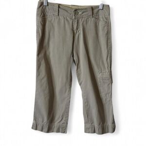 Vintage Y2K Periscope Khaki‎ Cropped Cargo Pants, Women's Size 1
